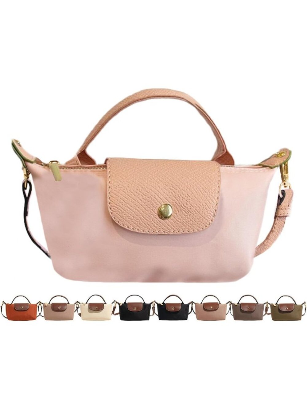 👜Women's Light Pink Mini Crossbody Bag With Adjustable Strap Shoulder Totes Bag